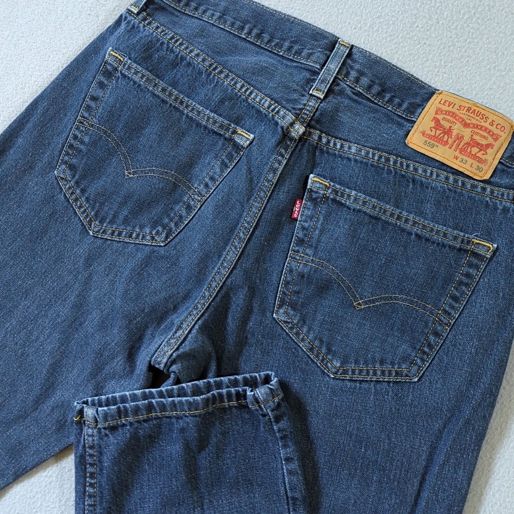 Levi's 559 Relaxed Straight Jeans Mens 33x30 Blue Denim 00559-4010